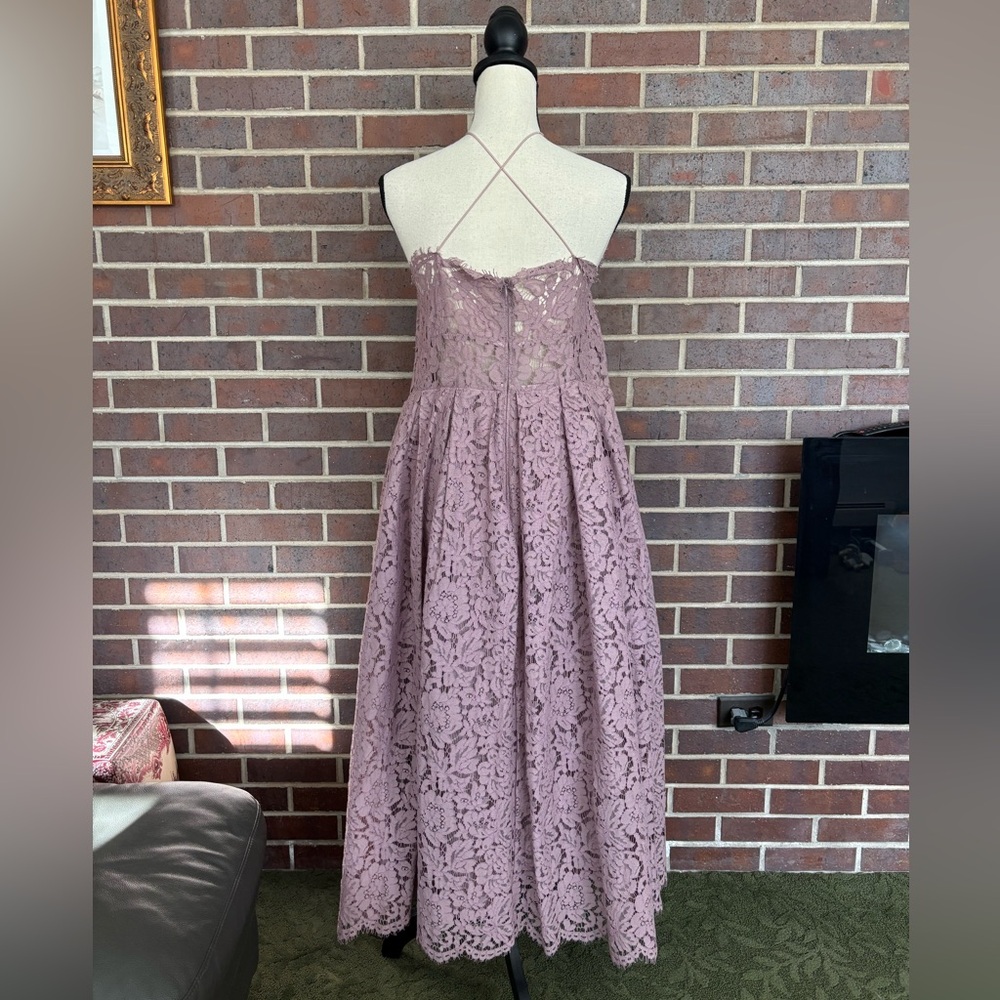 ASOS Lace Spaghetti Strap Midi Dress in Mauve lavender Size 12 - Picture 12 of 12